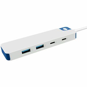 Hyper HyperDrive Flex HD5200BUGL USB-Hub - USB-Typ C - 640 MB/s - Tastatur, Festplatte - Desktop - Blau, Weiß - 4 Total US
