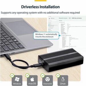 StarTech.com Drive Enclosure M.2, PCI Express NVMe 4.0, PCI Express NVMe 4.0 x4 - USB4 Host Interface - UASP Support Porta