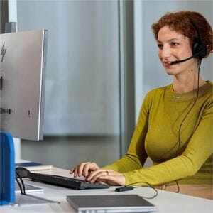 Poly Mission 400 415 Wired Over-the-head, On-ear Mono Headset - Black - Microsoft Teams Certification - Monaural - Supra-a