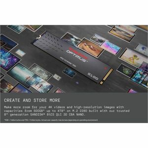 SanDisk Optimus Solid State-Laufwerk - M.2 2280 Intern - 500 GB - PCI Express NVMe (PCI Express NVMe 4.0 x4) - Desktop-PC,