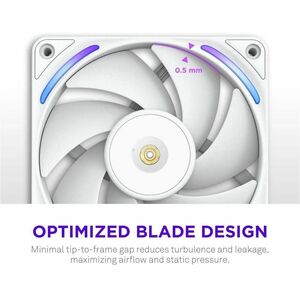 NZXT RF-U12PN-W1 Cooling Fan - PC, Motherboard, Radiator, Heatsink - 120 mm Maximum Fan Diameter - 1 x Fan(s) - 176.70m³/h