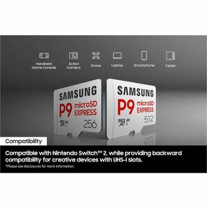 Samsung P9 Express MB-MK256T 256 GB Class 10/UHS-I (U3) V30 microSDXC - 800 MB/s Read