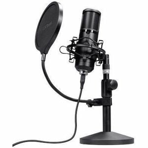GXTrust 269 Emita II Microphone avec Bureau Support Réglable, Filtre Anti-Pop et Anti-Vent, Gamer USB Micro avec Directivi