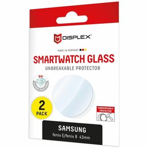 Displex 9H Hybridglas, Polyethylenterephthalat (PET) Displayschutz für Garmin - Transparent - 2 Pack - für AMOLED Smartwat