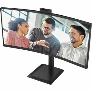 AOC CU34E4CW 34" Class Webcam UW-QHD Curved Screen LED Monitor - 21:9 - Black - 86.4 cm (34") Viewable - Vertical Alignmen