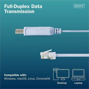 Digitus 1,80 m RJ-45/USB Netzwerkkabel - Cable for Konsole, Netzwerkgerät, Router, Schalter, Netzwerk-Firewall, Drahtloser