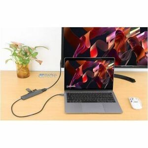 Manhattan USB-C Dock/Hub with Card Reader, Ports (x5): HDMI, USB-A (x2) and USB-C (x2), with Power Delivery (PD) 100W- req