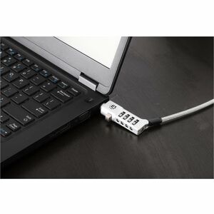 Universal Laptop Combination Lock For Noble Wedge®, Nano and K-Slot, Secure 3-in-1 Anti-theft Notebook Lock, Resettable 4-