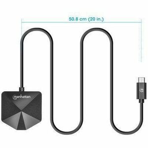 Manhattan USB-C & USB-A Combo Dock/Hub, Ports (4): USB-A (x2) and USB-C (x2), 5 Gbps (USB 3.2 Gen1 aka USB 3.0), Angled Sh