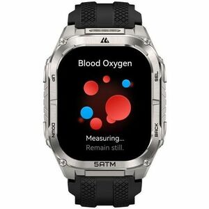 Kospet TANK M4C Smart Watch - Square Case Shape - Silver Body Color - Stainless Steel, Zinc Alloy Case Material - Silicone