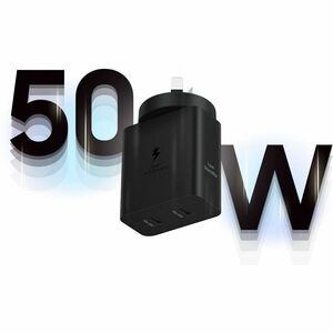 Samsung Duo 50 W AC Adapter - Universal Adapter - 2 USB Type-C - For Smartphone, Tablet - 1.80 m Cable - 120 V AC, 230 V A