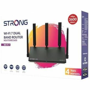 Strong Router WiFi 7, BE3600Mbps Dual-Band, 1 Porta × 2,5 Gbps WAN, 3 Porte LanGigabit , 5*Antenne esterne 3dBi, Compatibi