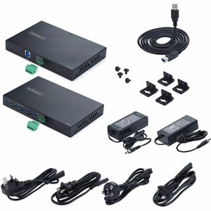 StarTech.com USB/Ethernet-Hub - USB Typ-B - 640 MB/s - Desktop, Webcam, Workstation - Schwarz - TAA-konform - 7 Total USB 