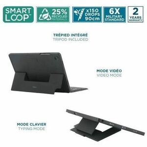 MOBILIS C2 Keyboard/Cover Case (Folio) for 27.9 cm (11") Samsung Galaxy Tab A11+, Galaxy Tab A9+ Tablet - Black - Drop Res