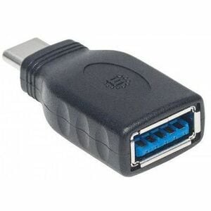 Manhattan Data Transfer Adapter - 1 - 1x 8-pin USB Type-A - female - 1 x 24-pin USB Type-C - male - Nickel Connector - Black