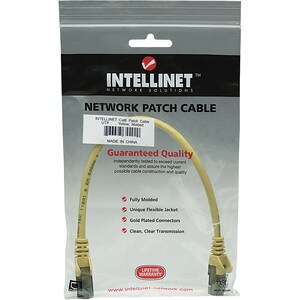 Network Patch Cable, Cat6A, 2m, Yellow, Copper, S/FTP, LSOH / LSZH, PVC, RJ45, Gold Plated Contacts, Snagless, Booted, Lif
