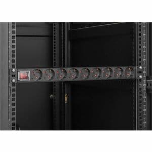 Intellinet PDU - CEE 7/7 (SCHUKO) - 9 x Schuko - 16 A - 230 V AC Input - Overload Protection, Double Pole - 1U - 2 m Cord 