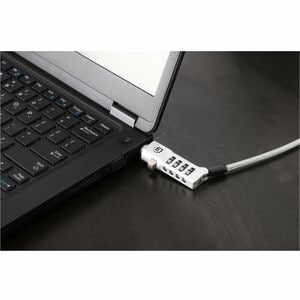 Universal Laptop Combination Lock For Noble Wedge®, Nano and K-Slot, Secure 3-in-1 Anti-theft Notebook Lock, Resettable 4-