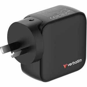 Verbatim Mini 65 W AC Adapter - Universal Adapter - 2 USB Type-C - For Notebook, Smartphone, Tablet PC - Australia, Europe