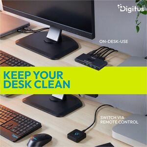 Digitus KVM Switchbox - 4K - 3840 x 2160 - 7 x USB - 3 x HDMI - Desktop