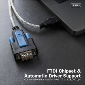 Digitus 1.80 m Serial/USB Data Transfer Cable - 1 Piece - Cable for Peripheral Device, Modem - First End: 1 × USB 2.0 Type