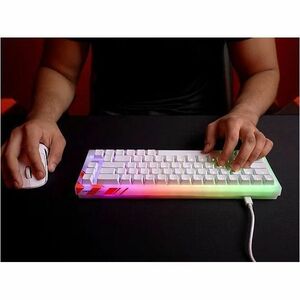 CHERRY XTRFY K5 PRO TMR Gaming Keyboard - Compact - Cable Connectivity - USB Type A Interface - RGB LED - Transparent Whit