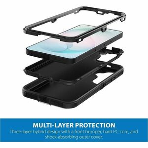 Strike Rugged Case for Samsung Galaxy S26+ (Black) - For Samsung Galaxy S26+ Smartphone - Textured - Black - Impact Resist