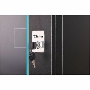 Digitus Dynamic-N 7U Wandmontierbar Geschlossener Schrank Rackschrank für Networking, Server - Schwarz - Stahl, Glas, Blec