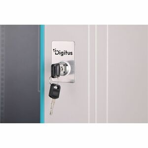 Digitus Dynamic-N 12U Wandmontierbar Geschlossener Schrank Rackschrank für Networking, Server - Hellgrau - Stahl, Glas, Bl