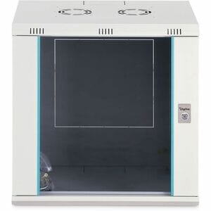 Digitus Dynamic-N 12U Wall Mountable Enclosed Cabinet Rack Cabinet for Networking, Server - Light Grey - Steel, Glass, She