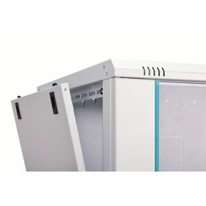 Digitus Dynamic-N 9U Wandmontierbar Geschlossener Schrank Rackschrank für Networking, Server - Hellgrau - Glas, Stahl, Ble