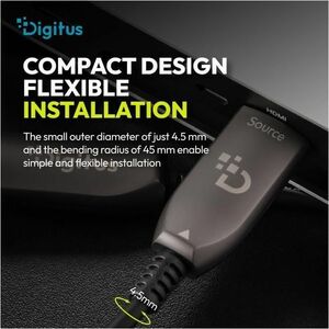 Digitus 70 m Hybrid Fiber Optic A/V Cable - 1 Unit - Cable for Audio/Video Device, Digital Signage, DVD, Blu-ray Player - 