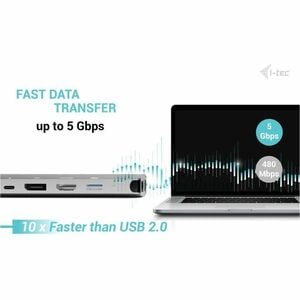 i-tec 10 Port(s) USB Type C Docking Station for Monitor, Notebook, Tablet PC, Workstation - Charging Capability - 3 Displa