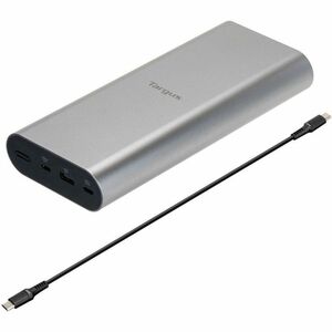Targus Power Bank - Silver - For Notebook, Tablet, Smartphone - Lithium Ion (Li-Ion) - 24000 mAh - USB Type-C Connector - 