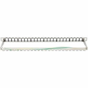 19" 24-Port Shielded Blank Patch Panel, 0.5U, Unloaded 19-inch Rackmount Keystone Panel for High-density Installations, Re