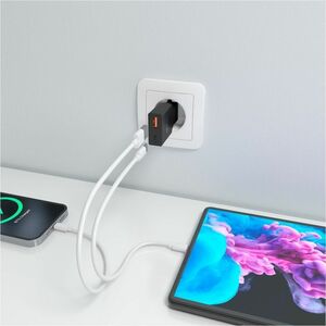 CARGADOR GAN ULTRA DELGADO 30W 1XUSB-C PD3.0 QC4.0 1XUSB QC3.0