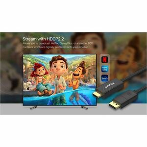 Unitek V1608A 1.80 m DisplayPort/HDMI A/V Cable - 1 - Cable for Audio/Video Device, TV - First End: 1 x DisplayPort 1.2 Di