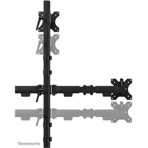 Neomounts NERO Mounting Arm for Monitor, Display - Black - Height Adjustable - 3 Display(s) Supported - 25.4 cm to 81.3 cm