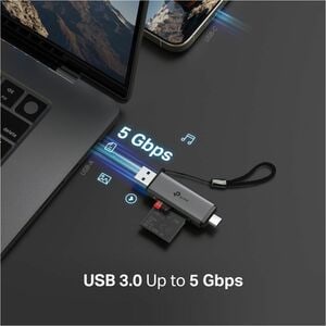 TP-Link UA430D Flash Drive/Flash Card Reader - USB 3.0 Type C - 1.95 TB Flash Drive - microSD, SD, SDHC, SDXC, microSDHC -