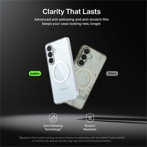 Belkin SheerForce Case for Samsung Galaxy S26+ Smartphone - Grippy Side Grooves - Clear - Drop Resistant, Shock Absorbing,