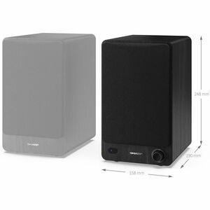 Sharp CP-SS30 2.0 Bluetooth Lautsprechersystem - 60 W RMS - Schwarz - Bücherregal, Tabletop - USB - 2