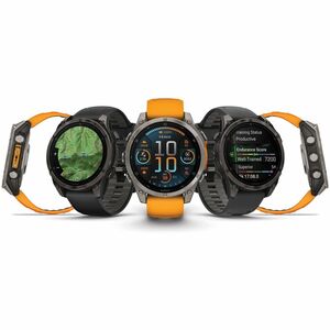 Garmin fēnix 8 Smartwatch - Rotondo Case Shape - Slate Grigio Colore del Case - Nero Colore cinturino - Titanio Materiale 