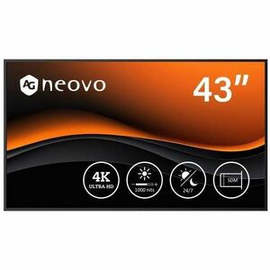 AG Neovo PD4302 1092.20 mm LCD Digital Signage Display - 24 Hours/7 Days Operation - In-plane Switching (IPS) Technology -