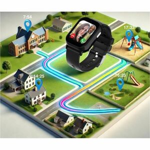Carneo Smart Watch - 42 mm Case Height - 14 mm Case Thickness - 34 mm Case Width - Children - Black Body Color - Tempered 
