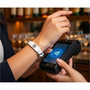 Carneo Smart Band - White Band Color - Leather Band Material - Near Field Communication - Water Proof
