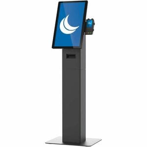 SpacePole Mini Mounting Kiosk for Receipt Printer, Display Screen, Scanner - Black - Landscape/Portrait - 38.1 cm to 68.6 