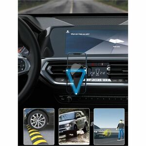 Vention KCGB0 Smartphone, Car, iPhone SmartPhone Holder - 112.1 mm x 73 mm x 83.5 mm x - Silicone, ABS - Black - Air Vent,
