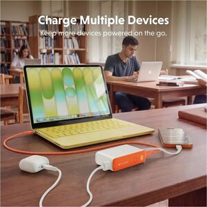 Hyperjuice Flex HJ5401OGGL Power Bank - Vermilion Orange - For Smartphone, Tablet PC, Notebook, USB Type A Device, USB Typ