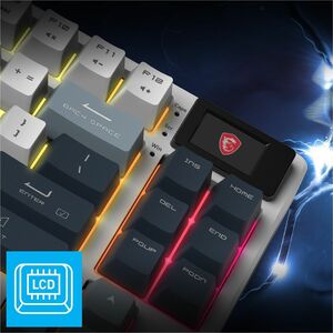 MSI FORGE GK600 TKL WIRELESS SKY Gaming Keyboard - Wired/Wireless Connectivity - Bluetooth/RF - Tenkeyless - 2.40 GHz - US