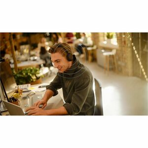 Jabra Evolve3 65 Flex Wired/Wireless On-ear, Over-the-head Stereo Headset - Black - Binaural - Supra-aural - 3000 cm - Blu